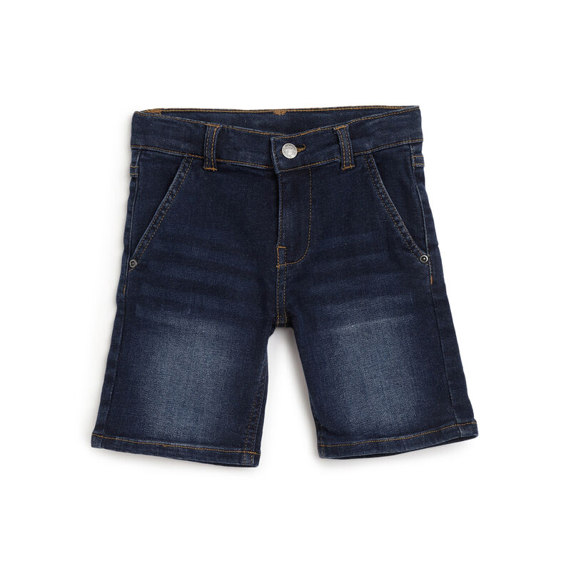 Boys Dark Blue Solid Shorts image number null